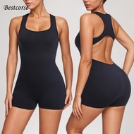 Bestcorse Seamless Bodycon Jumpsuit Shapewear Bodysuit Shorts Plus Size Body Shaper Bodysuit Slim Wa