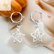 ZLD Gothic and punk grunge twisted star stainless steel earrings, vintage fashion accessories