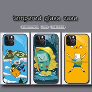 for iPhone 6 6S 7 8 Plus XR 11 Pro Max Tempered glass case K128 Adventure Time Cute