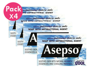 แพ็ค 4 ก้อน Asepso สบู่อาเซปโซ ขนาด 70/80 กรัม