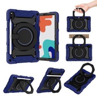 全城熱賣 - 適用於華為 MatePad 10.4 盔甲撞色硅膠+PC平板保護殼（藏青色）