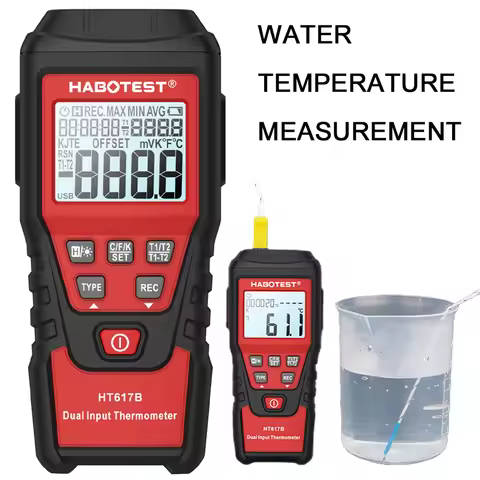 Digital Thermometer Dual Channel Thermocouple Temperature Thermometer K Type Thermometer for Blast F