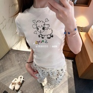 RSL2 Skim * Easter Graffiti Lamb Short-Sleeved T-Shirt Top Women
