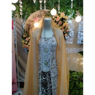 Slayer Sequin Bridal Veil 190cm X 145cm Pearl Sequin Tile Veil