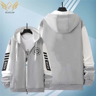 MEN'S OVERSIZED HOODIE BREAK LIGHT GREY WHITE M-6XL MEN'S JUMBO ZIPPER HOODIE