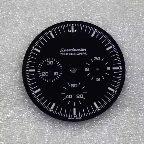 32.5mm S dial, S dial VK63, Speedmaster multifunction 6-hand dial for VK63 movement, for Seiko mod
