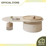 Newed Living Room Solid Wood Tea Table With Paint And Acrylic 130CM
