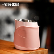 Trosten x MHW-3BOMBER GT Milk Pitcher Handle less 400ml SUS304 Latte Art Pitcher with Silicone Sleev