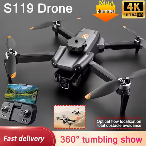 2024 New S119 FPV Drone 4K FPV HD Camera Professional Obstacle Avoidance Folding Brushless Light flo
