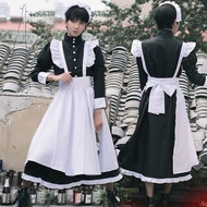 Halloween Cafe Maid Costume - Black & White British Style Uniform