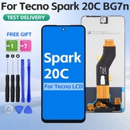 Original Display Touch Screen For Tecno Spark 20C BG7n/BG7 LCD + Free Tools Kit