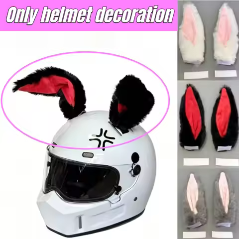 Helmet Decoration Ears Electric Car Helmet Accessories Plush Rabbit Ears 3-Color Cat Ears Quick Remo