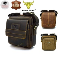 M Size Rush Rider Sling Bag Full Cow Leather Shoulder Bag CrossBody Leather Messenger Bag Beg Sandan