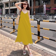 Đầm suông 2 dây đi biển chất vải Linen bột Hàn Premium mềm mát trẻ trung SLINEN