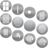 Soonphp 12pcs/Set Round GOBO Kit,2.6" Metal Plate with Hollow Patterns for Godox SA/VSA Spotlight At