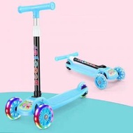 全城熱賣 - 藍色 折疊 兒童滑板車 踏板平衡車 閃光輪