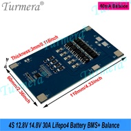 Turmera 4S 12.8V 14.8V 30A Lifepo4 Battery BMS with Balance for Diy 12V 18650 32700 33140 LFP Cell S
