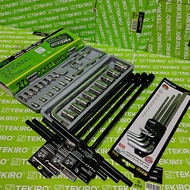TEKIPO T-Wrench Set 4 Pcs 8 10 12 14Mm + Shock Socket Wrench Set 27 Pcs + L-Spanner Set 9Pcs MOLLAR