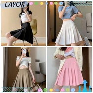 LAY Tennis Skirt, Lining Shorts High Waisted Mini Skirt, Trendy Black/White Athletic Tennis Skirt Women Golf Skirt Skater Skirt Girls