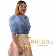 Modern Filipiniana dress for woman use in any formal occasion Filipiniana top for oath taking gradua