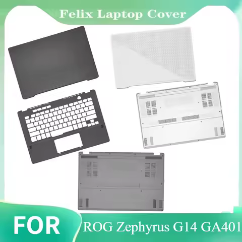 For ROG Zephyrus G14 GA401 New Laptop LCD Back Cover Palmrest Bottom Case Gray White