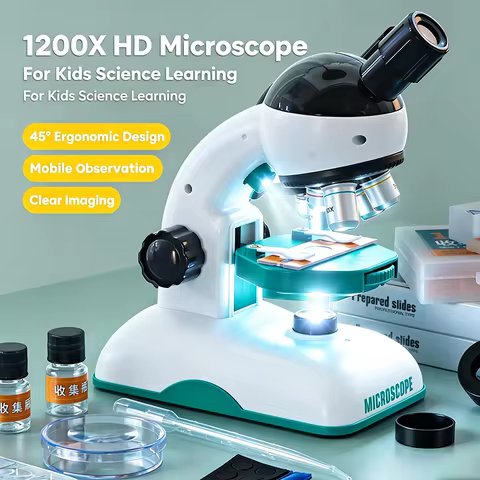 1200X HD Childrens Microscope Elementary School Children Science Experimental Biology Microscope Dig