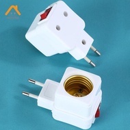 ZN 1PC E27 LED Light Soet To EU Plug Holder Adapter Converter ON/OFF For Bulb Lamp HS