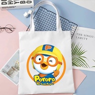 Tas Serut Totebag Pororo Anime Korea Lucu Kanvas Goodie Bag Souvenir Ulang Tahun Anak Aesthetic