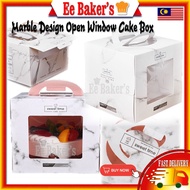 Marble Cake Box 6 Inch 8Inch Open Window Cake Box 6 inch 8 inch Open Window Cake Box with handle Kot