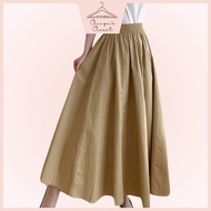[KOREAN] [CC] Women High-Waisted Maxi Ruffled Skirt Pleated Skirt Labuh High Waist Skirt High Waist 