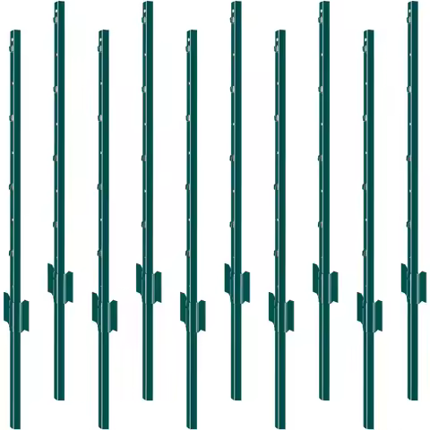 SucceBuy Fence Post T-Post Heavy Duty Metal Fence Post Sturdy Steel Fence Stakes for Garden Yard Law