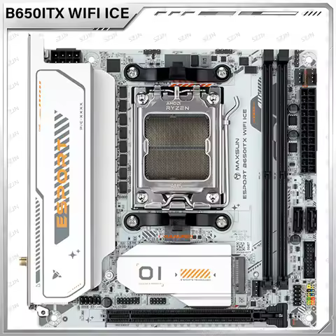 Maxsun B650M ITX Motherboard, AM5 Socket for Ryzen CPU, DDR5, PCIe5.0 x16 + 2*PCIe4.0 x4 M.2, ARGB &