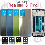 For OPPO Realme 8 Pro 4G RMX3081 Battery Back cover Housing middle frame + Button + LCD Front frame 