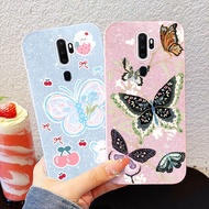 YBD Phone Case For OPPO A9 A5 2020 A8 A31 2020 Color Blocking Butterfly Glitter Powder Hard Backboar