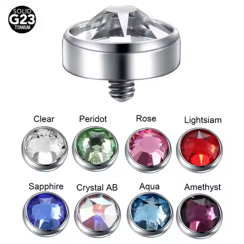 1PC Titanium Microdermal Piercing Surface Internally Threaded Gem Ends Dermal Skin Diver Hide in Med
