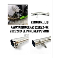KAWASAKI / MODENAS NINJA ZX6R ZX-6R 636 ZX636 2023 2024 SLIP ON MIDDLE LINK PIPE 51MM
