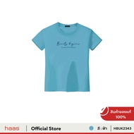 เสื้อยืดสีขาวhaas : เสื้อยืดแขนสั้น haas lady basic ผ้านิ่มใส่สบาย รหัส HBUK2343