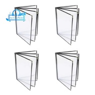 4PCS Menu Covers, Menu Covers 8.5X11Inch, Menu Holder 4 Page 8 View, Restaurant Menu Covers for A4 S