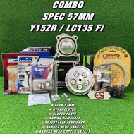 COMBO LC135 Fi 57 Y15 57MM LC135 V1-V7 ( LC V8 / LC INJECTION ) PNP RACING BLOK 57 BLOCK 57MM Y15ZR 