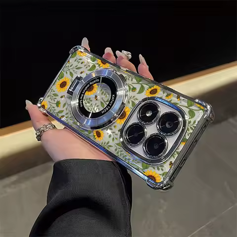 Flower Pattern Case For Xiaomi Poco M8 Pro M7 Plus M5S M3 C71 C40 F8 Ultra F4 F3 F7 F5 Plating Four 