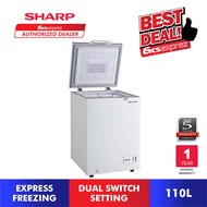 Sharp 110L Chest Freezer SJC118 with Dual Switch Setting 2-1 Chest Chiller / Fridge or Freezer