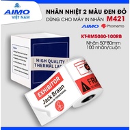 Red and Black Two-Color Thermal Label Size 50x80mm For AIMO/Phomemo M421 Label Printer