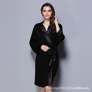 Nightgown Foreign Trade Bathrobe Exquisite Modal Trimmed Nightgown Couple Spring Summer High Quality