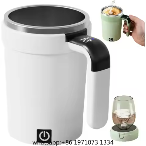 Automatic Magnetic Stirring Coffee Mug with Temperature Display, Magnetic Auto Coffee Stirrer Mug fo