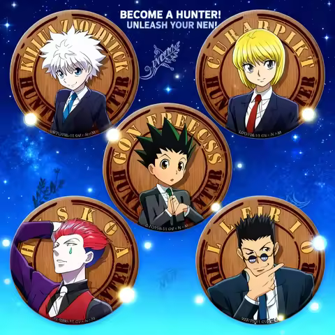 HUNTERxHUNTER Fullmetal Hunter Badge Keychain Mirror Pendant Anime Hunter x Hunter Killua Zoldyck Hi