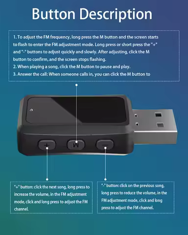 Bluetooth 5.3 Car FM Transmitter Receive Handsfree Car Kit Wireless Fm Radio Auto Mini USB Car Fm Ra