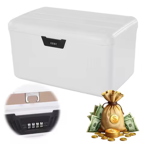 Lockable Storage Containers Bin with Combination Lock 37L Large Capacity Plastic Locking File Box fo