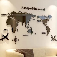180cm Acrylic 3D Solid Crystal World Map Wall Decoration 3D Solid Crystal Stickers Office Decoration