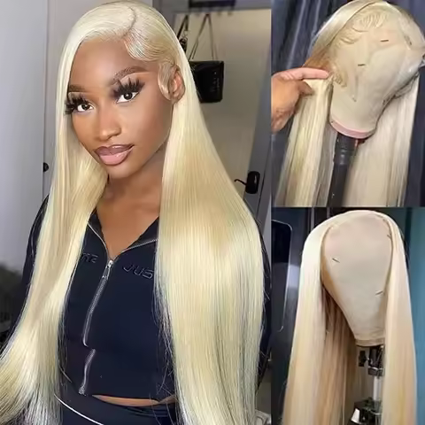 13x4 13x6 HD Transparent Full Frontal Lace 613 Blonde Colored Straight Human Hair Wigs Lace Front Wi