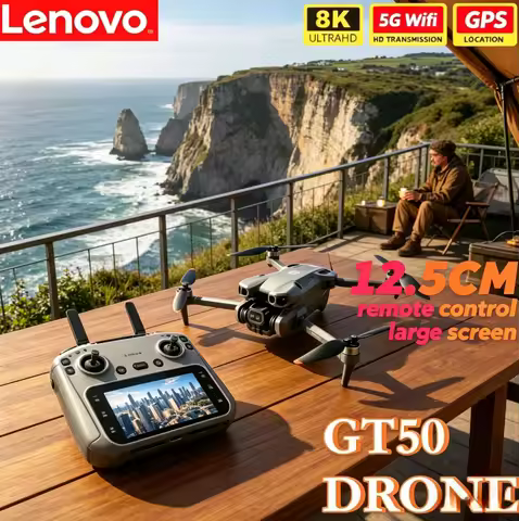 Lenovo GT50 Drone 4.3'' Screen Remote Control 4K 8K EIS GPS Foldable Quadcopter Lightweight Beginner